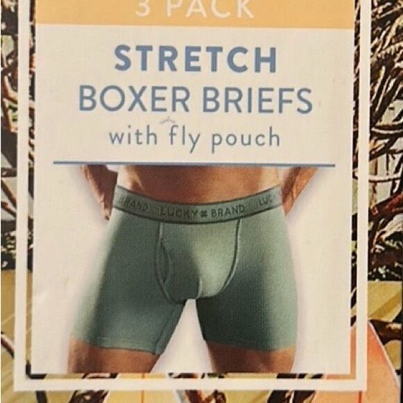 Lucky Brand S 3 pack Stretch SuperSoft Boxer Briefs Tropical Green Teal Navy - Picture 1 of 9